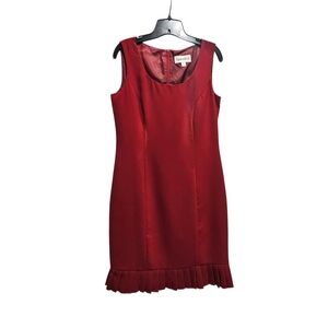 Danny & Nicole Scarlet Sleeveless Pleated Hem Midi Dress 100% Polyester Sz 8